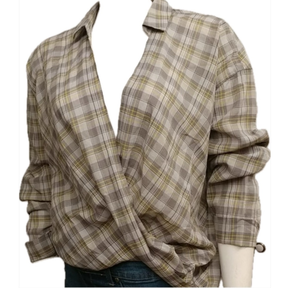 Armani Exchange Cotton Wrap Blouse Top